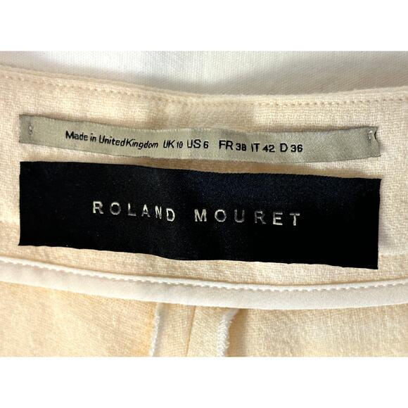 Roland Mouret Women’s Wool Pleated Cuffed Trousers – Cream – UK 10 / US 6 - Picture 8 of 10